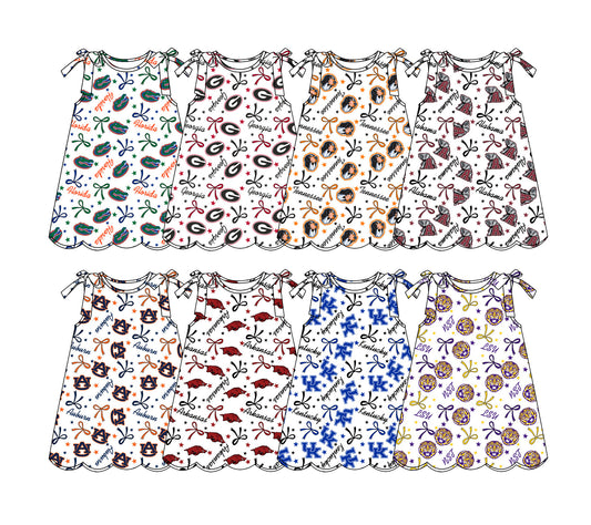 26.1.21 custom each style moq 5 eta 6-8week Sibling Sister baby team bow short sleeve dresses 8 match design