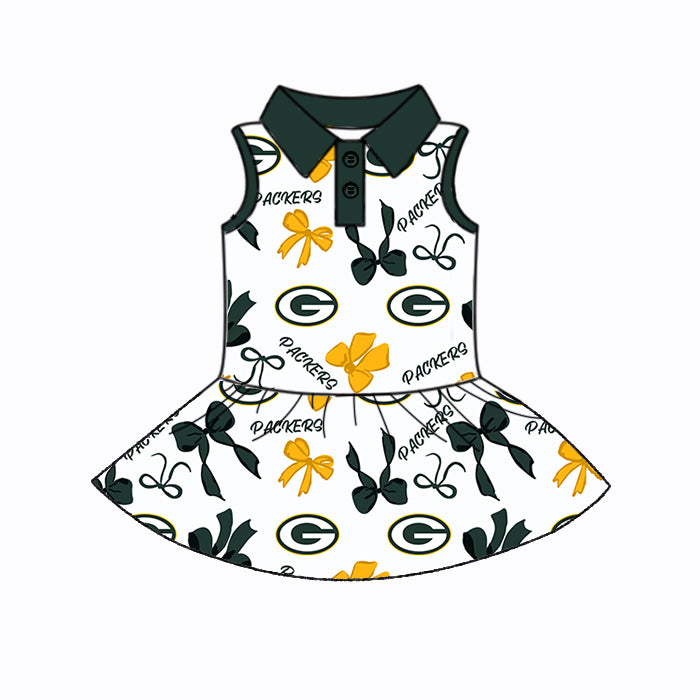 Custom moq 5 mix sizes summer teams baby girls clothes team green short sleeve skirts shorts sets dress 1 and dress 2 and dress 3 and dress 4-25.5.26