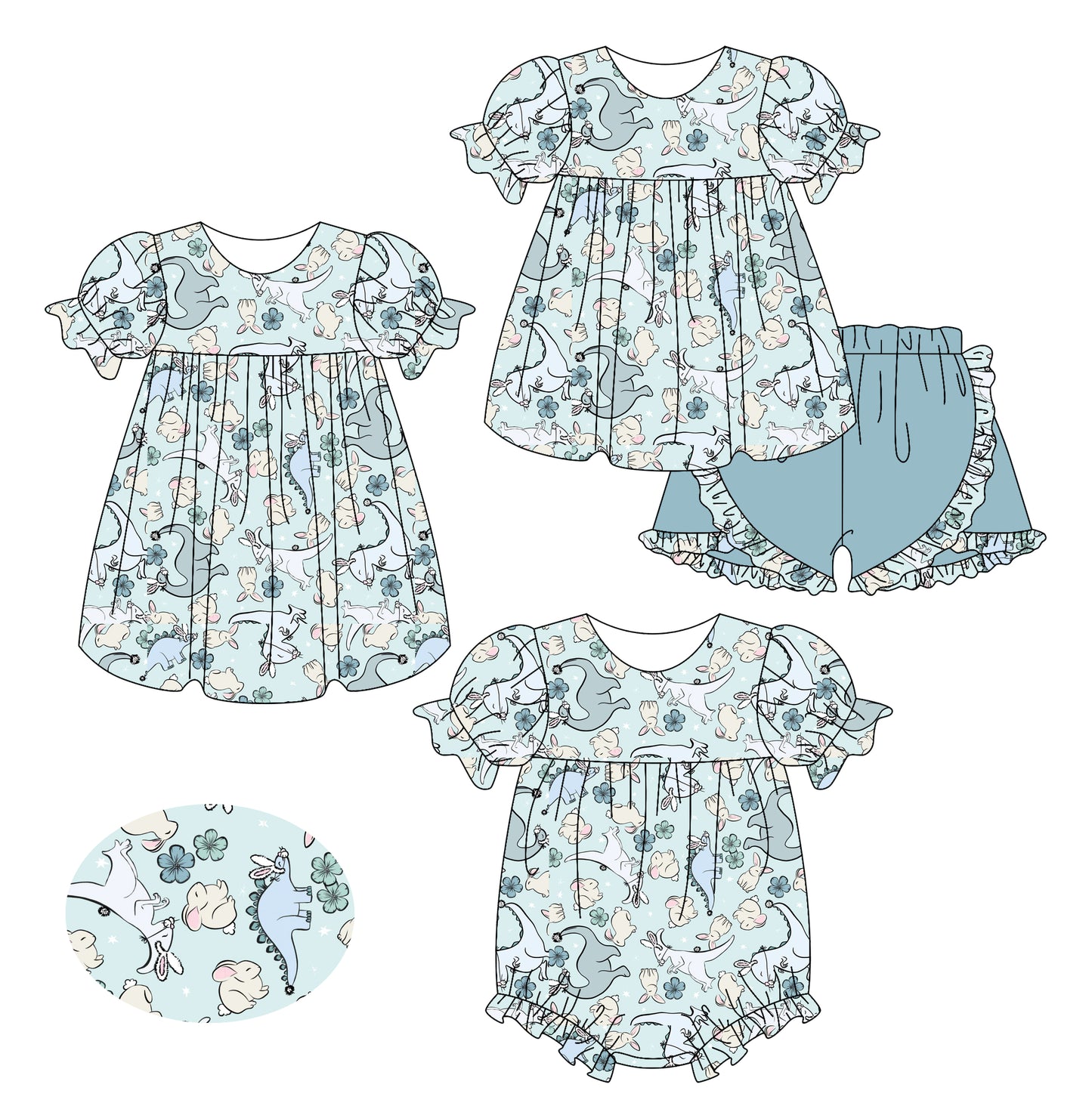 25.12.3 custom each style moq 5 eta 6-8week Sibling Sister baby short sleeve shorts sets and romper and dress match design