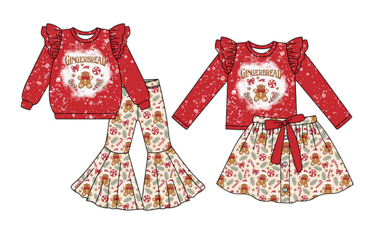 25.6.4 custom each style moq 5eta 4-6week Sibling Sisters Christmas red baby girl long sleeve pants sets and dress match family design