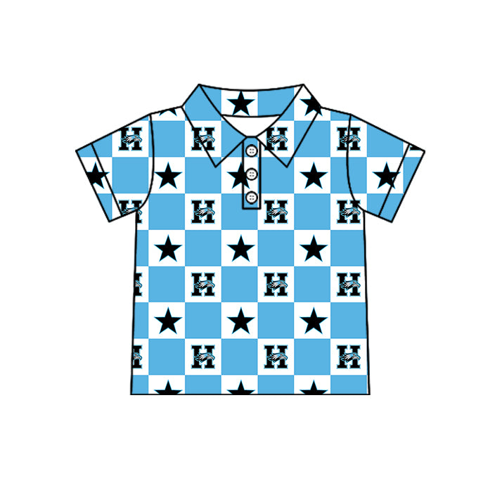 Custom moq 5 mix size milk silk summer teams Baby Girl Blue Sleeveless Top Skirts Set Dress And Shorts Yoga Checked Outfit Boy's Checked Short-Sleeved Polo Shirt And Romper