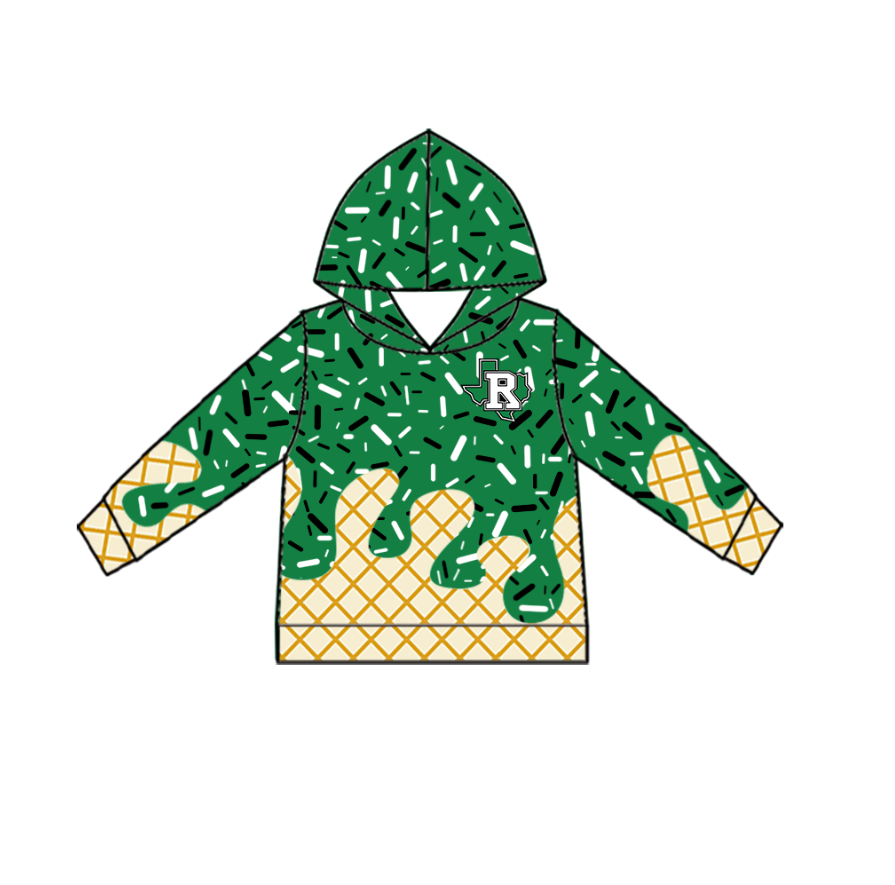 Custom moq 5 mix size milk silk summer teams baby girls clothes bow green hooded long sleeve pants sets and dress and top and hooded top and pant-25.8.13