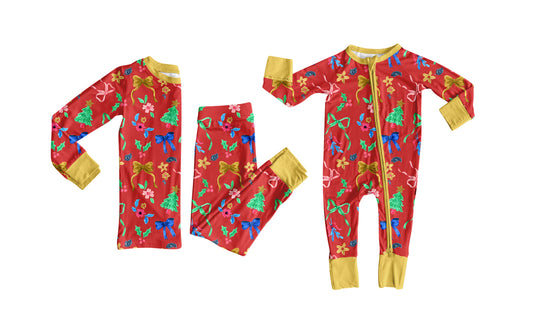 25.8.6 custom each style moq 5eta 4-6week Sibling Sister Christmas bow baby boy long sleeve pants sets and rompers match family design