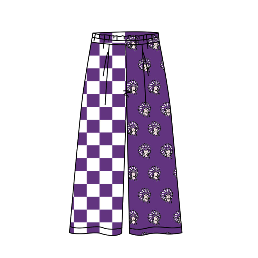 Custom moq 5 mix size summer teams Baby Elastic Waist Check Casual Team Pants