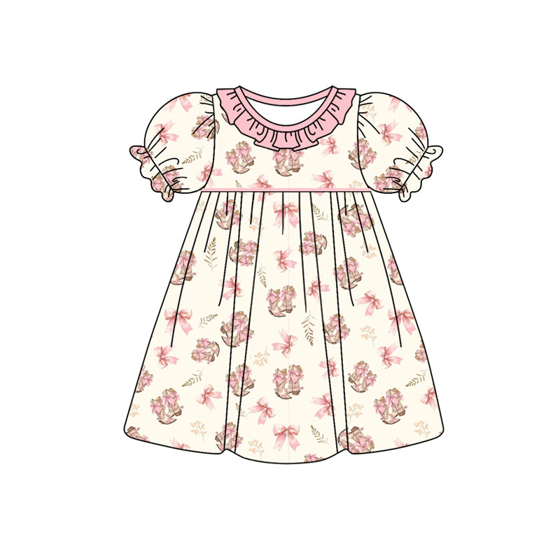 10.1 custom each style moq 5eta 4-6week Sibling Sister boots pink baby girl sets and dress and rompers match family design
