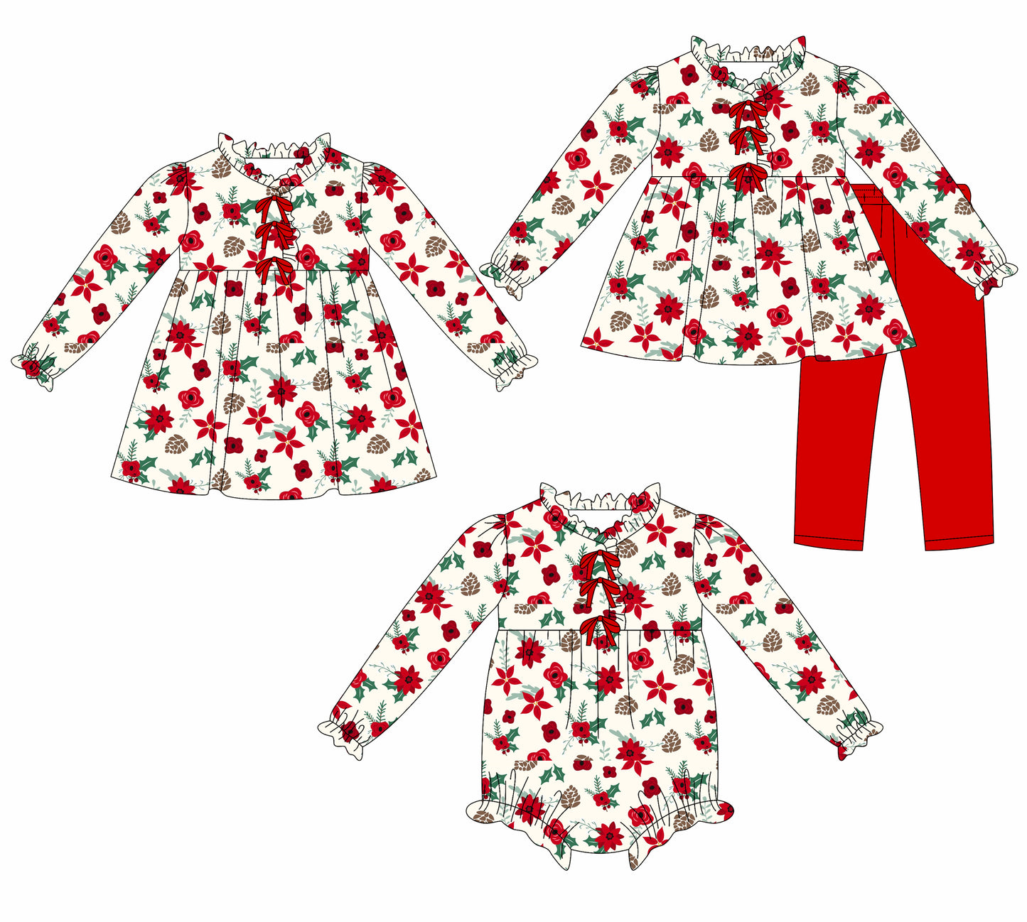 25.7.22 custom each style moq 5eta 4-6week Sibling Sisters floral baby girl long sleeve pants sets and dress and rompers match family design