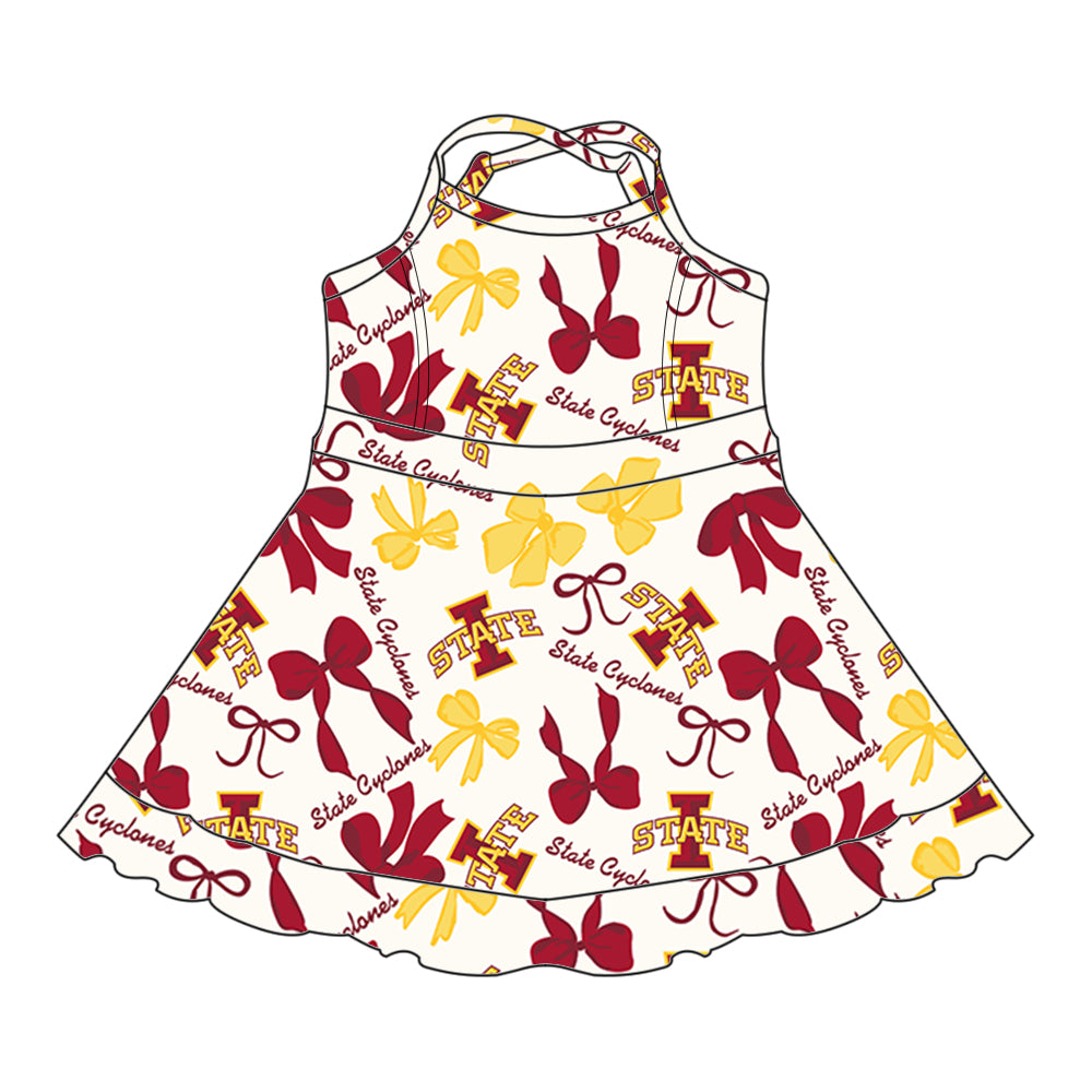 Custom moq 5 mix sizes summer teams baby girls clothes team brick red short sleeve skirts shorts sets dress 1 and dress 2 and dress 3 and dress 4-25.5.22