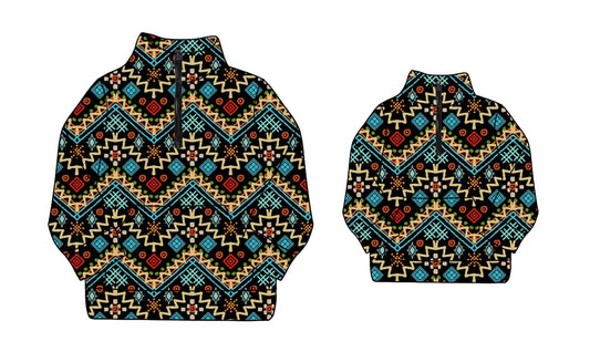 25.9.1 custom each style moq 5eta 4-6week Sibling Sister geometric baby long sleeve top and adult top match design