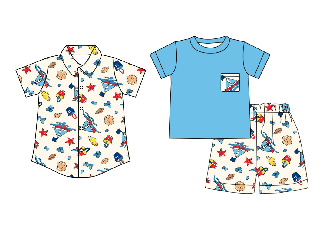 2.18 custom each style moq 5eta 4-6week Sibling Sister baby boy sets and top match family design
