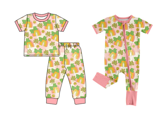 12.7 custom each style moq 5eta 4-6week Sibling Sister rainbow baby girls short sleeve sets and rompers match design