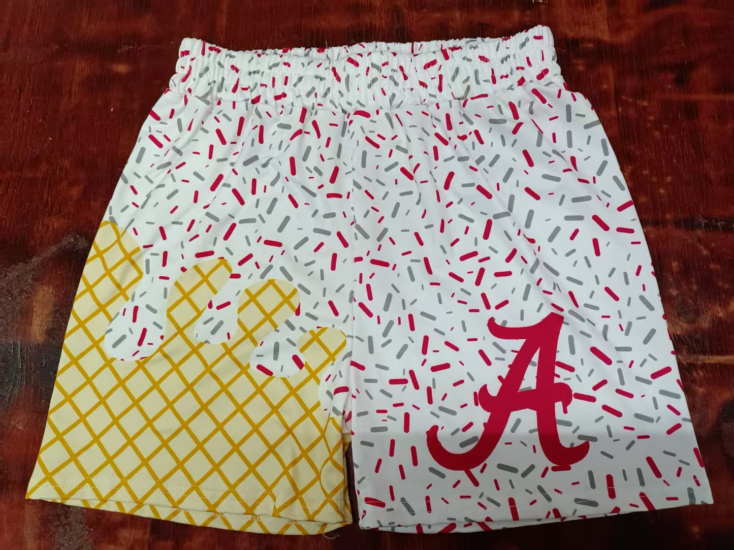 Custom moq 3 eta 6-7weeks kids clothes white and gold Beach Summer Shorts-25.5.12