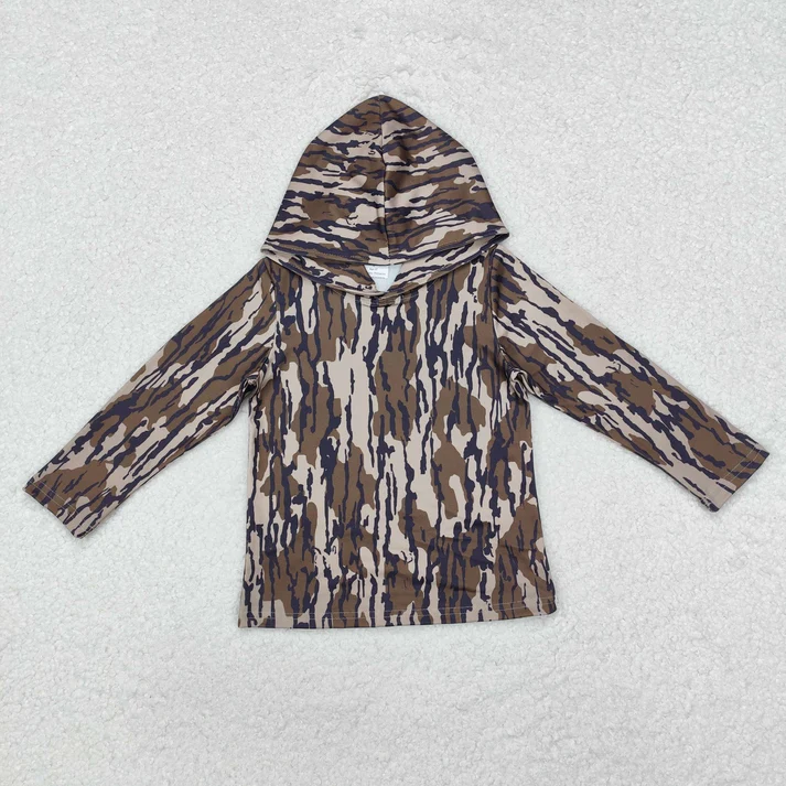 RTS NO MOQ Sibling baby boy clothes camouflage hooded long-sleeved tops