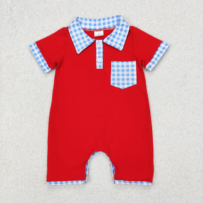 RTS baby girls clothes 4th of july short Sleeve dress romper