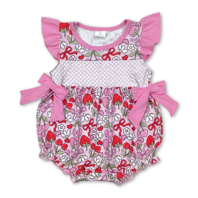 RTS NO MOQ Sibling Baby Girls Flutter Sleeves Bows Ruffle Rompers