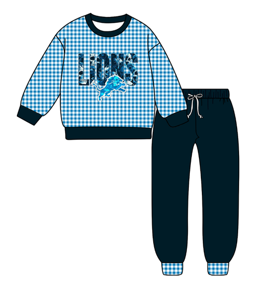 Custom moq 8 mix size milk silk summer teams baby girl clothes blue long sleeve pants sets-25.9.29