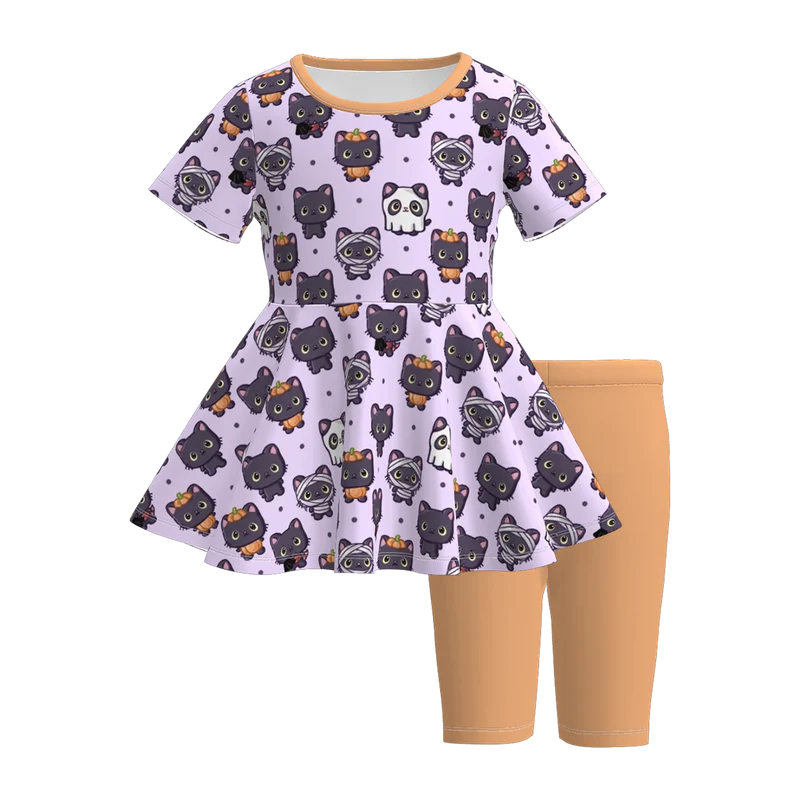 Custom moq 3 eta 7/8week moq 5 baby girl clothes Short Sleeve Pants Sets