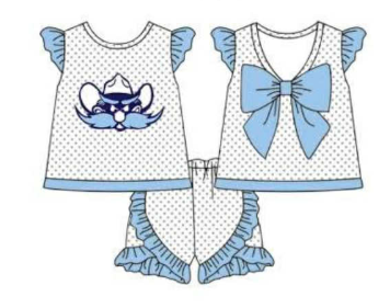 Custom moq 5 mix size milk silk baby girls clothes team sport teams Hot selling children's clothes in summer