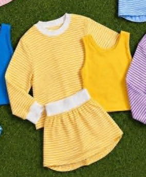 custom moq 5 mix size AATY01 Baby Girls Stripe Three Piece Outfit Set Long Sleeve Crew Neck Top Solid Tank Top And Stripe Skirt Casual Matching Set