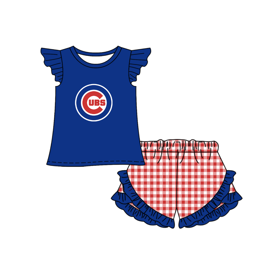 Custom moq 5 mix size milk silk summer teams Baby Boys And Girls Blue Short-Sleeved Shirt And Shorts Set Matching Striped Rompers Outfit Set