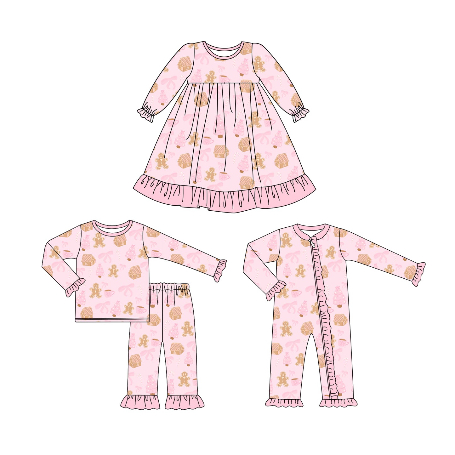 25.6.21 custom each style moq 5eta 4-6week Sibling Sisters Christmas bow baby girl long sleeve pants sets and dress and rompers match family design