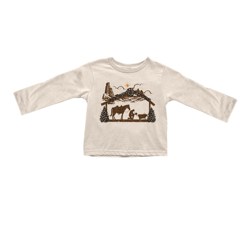6.21 custom each style moq 5 eta 4-6week horse baby girls clothes long sleeve top