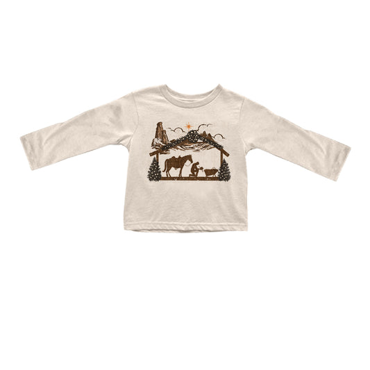 6.21 custom each style moq 5 eta 4-6week horse baby girls clothes long sleeve top