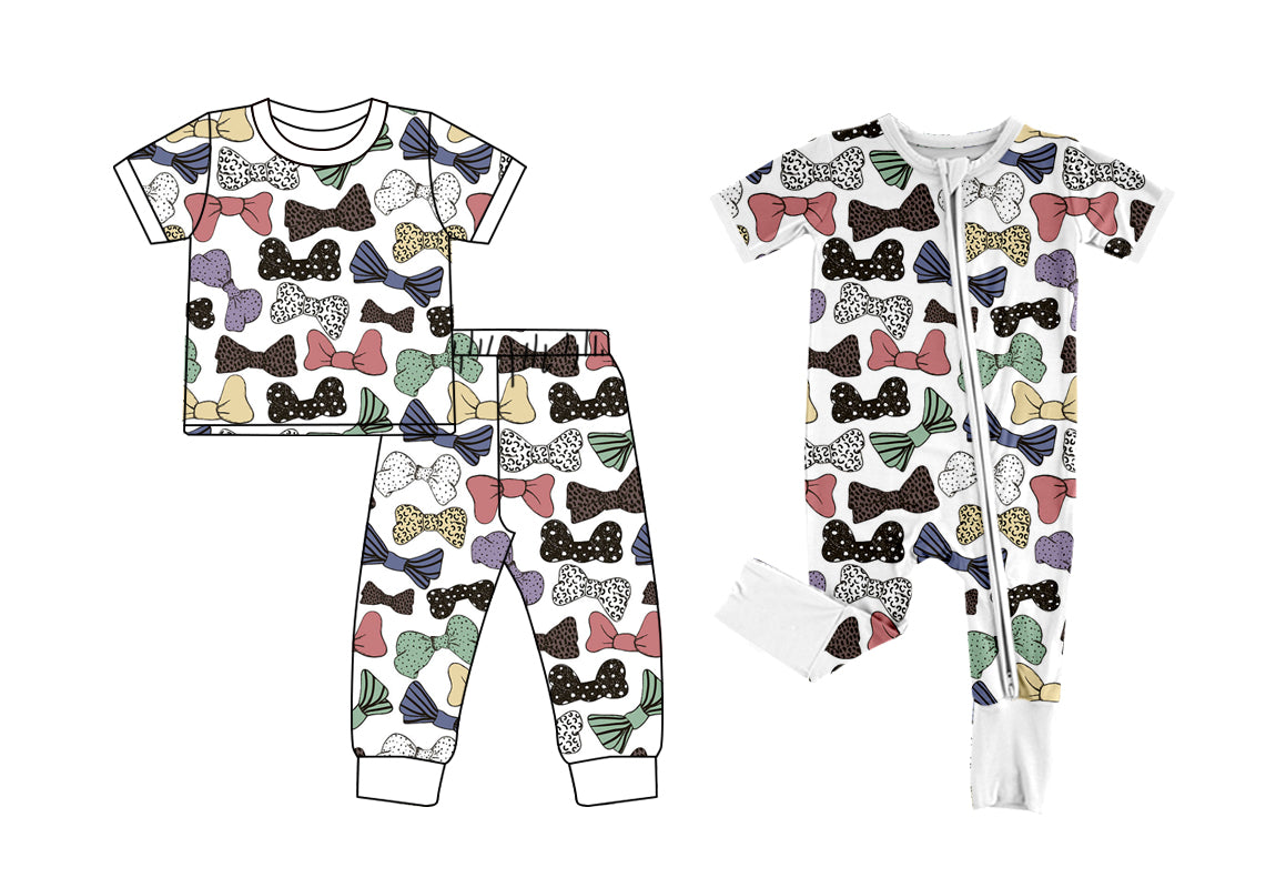 12.21 custom each style moq 5eta 4-6week Sibling Sister bow baby girls short sleeve sets and rompers match design