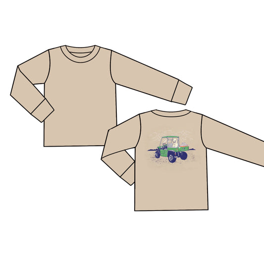 9.19 custom each style moq 5 eta 4-6week baby boys clothes khaki long sleeve top