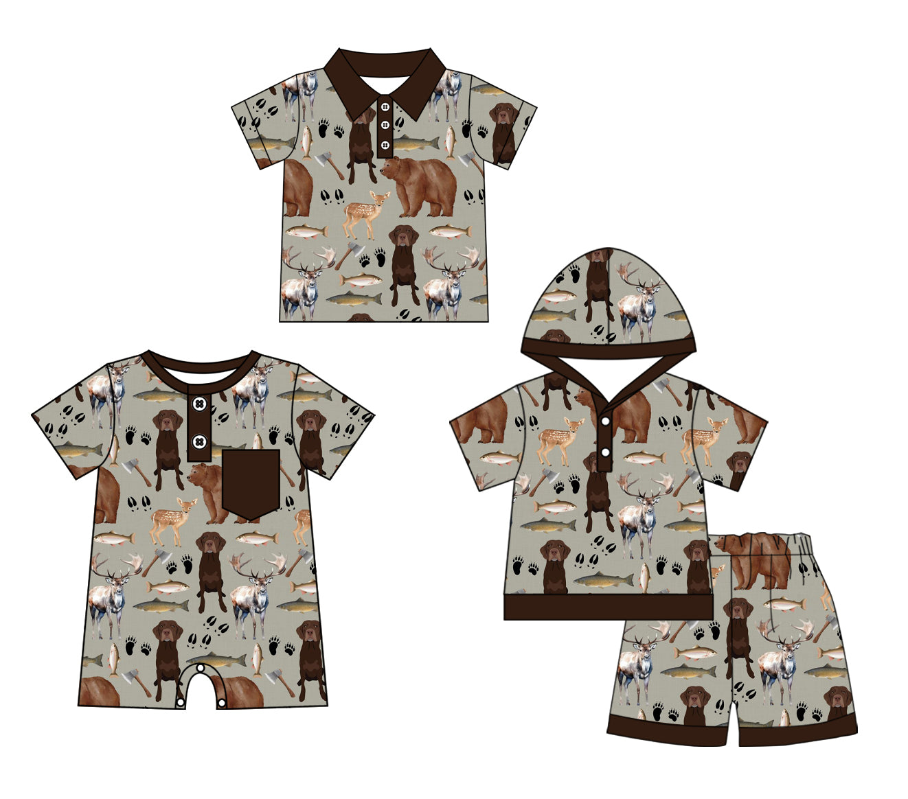 11.27 custom each style moq 5eta 4-6week Sibling Sister animal baby boy short sleeve shorts sets and boy romper and top match design