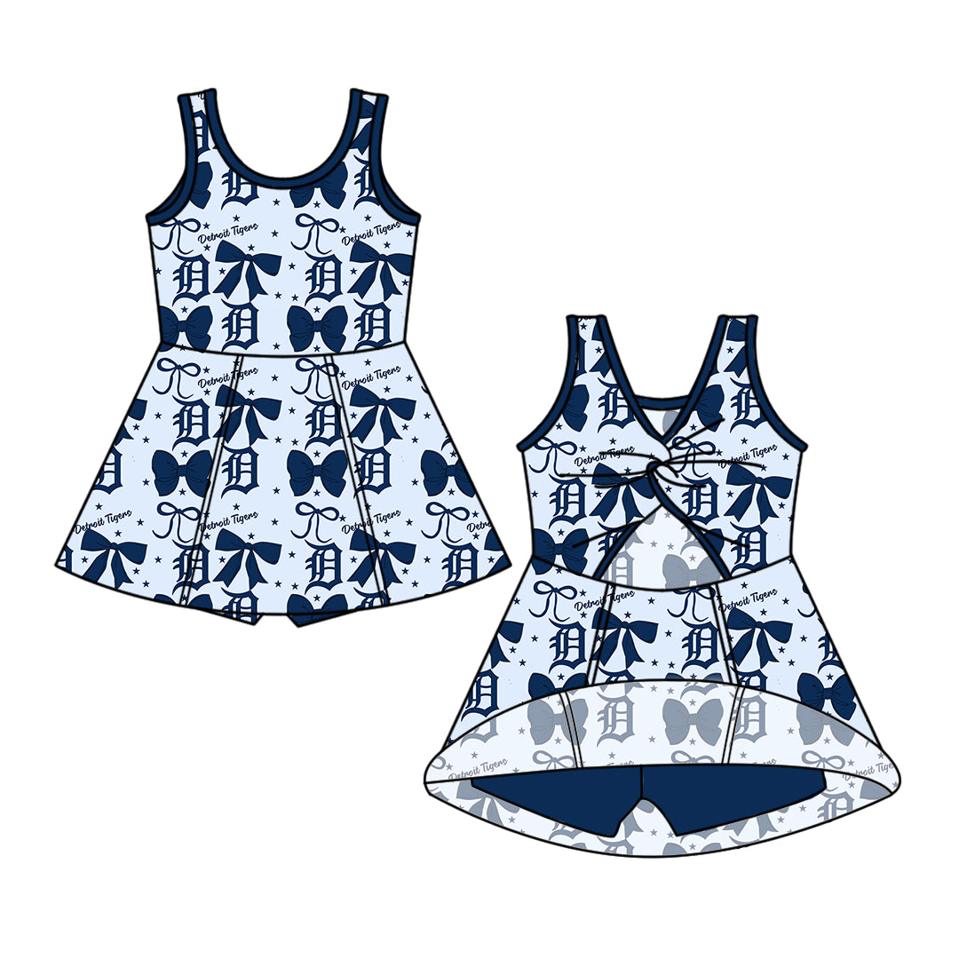 Custom moq 5 mix size milk silk summer teams baby girls clothes team bow blue sleeveless skirts sets and dress 1 and dress 2 and top-25.6.20