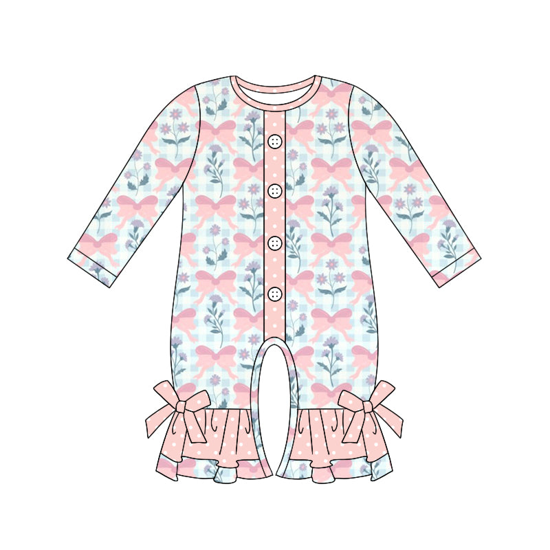 7.25 custom each style moq 5eta 4-6week Sibling Sister bow pink baby girls sets and dress and rompers match family design