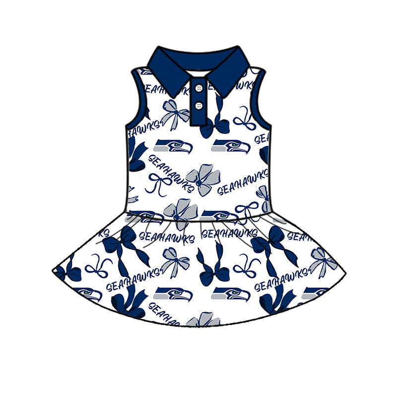Custom moq 5 mix sizes summer teams baby girls clothes team blue short sleeve skirts shorts sets 1 and skirts sets 2 and and skirts sets 2 and dress 1 and dress 2 and dress 3 and dress 4-25.6.6