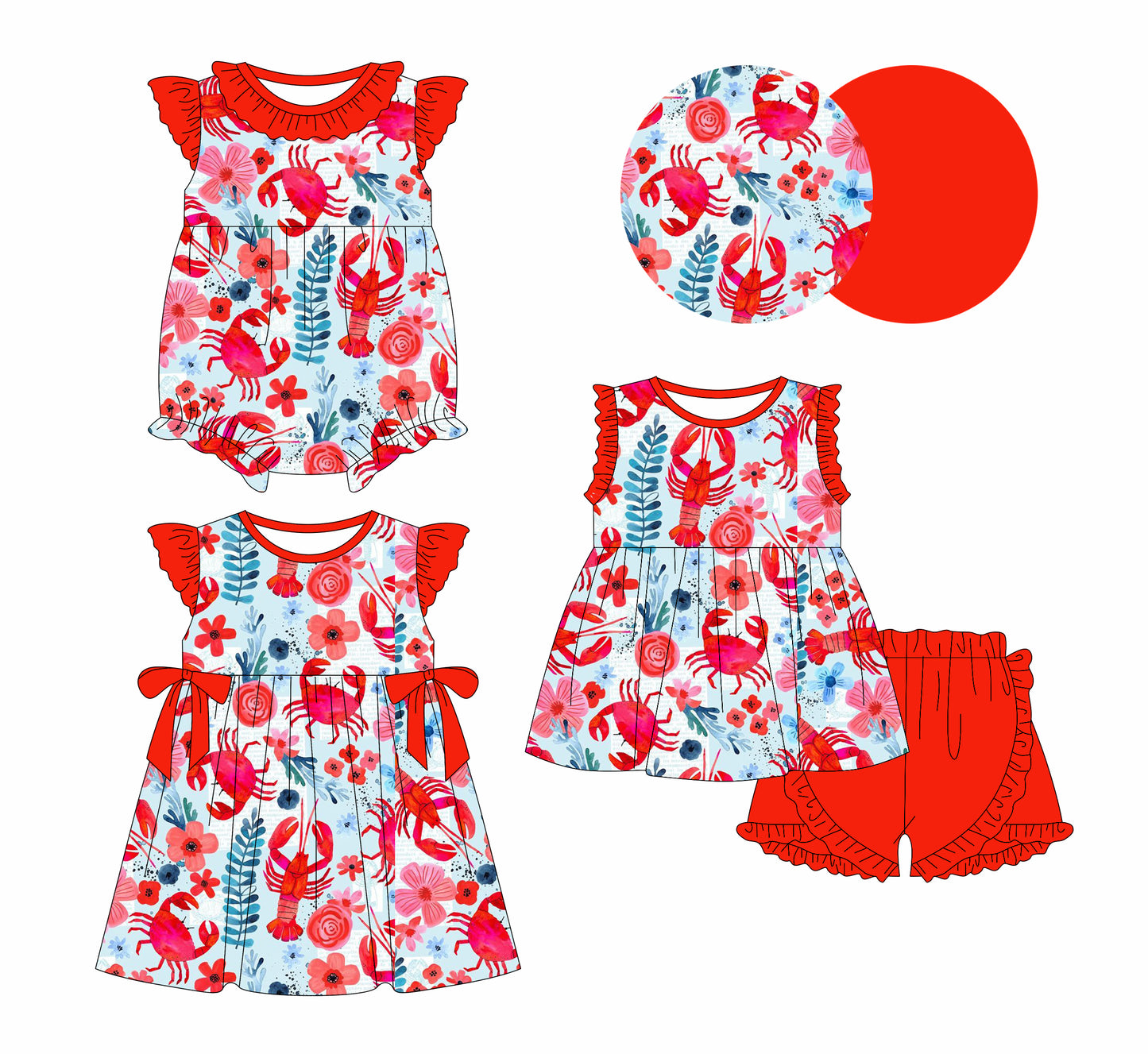 2.12 custom each style moq 5eta 4-6week Sibling Sisters baby girl short sleeve shorts sets and dress and rompers match family design