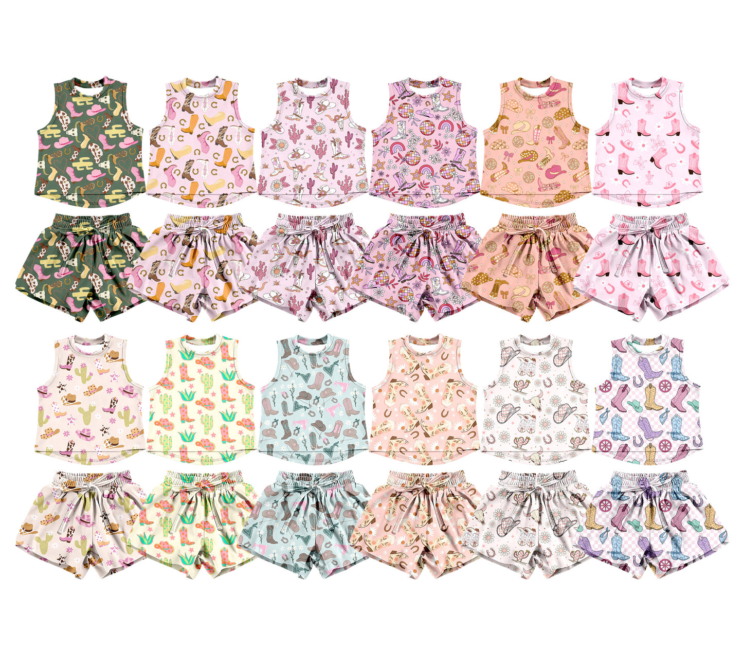 3.16 Custom moq 5 mix size Sibling Baby Girl Sleeveless Top And Shorts Set Summer Outfit