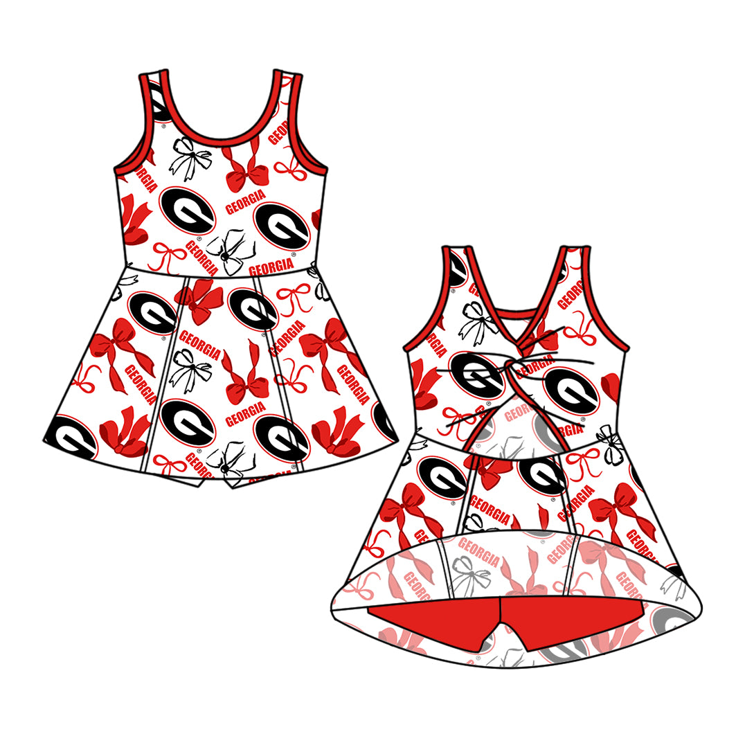 Custom moq 5 mix size milk silk summer teams Baby Girls Vest Top Skirt Shorts Sets Sleeveless Yoga Knee Length Dresses Yoga Shorts