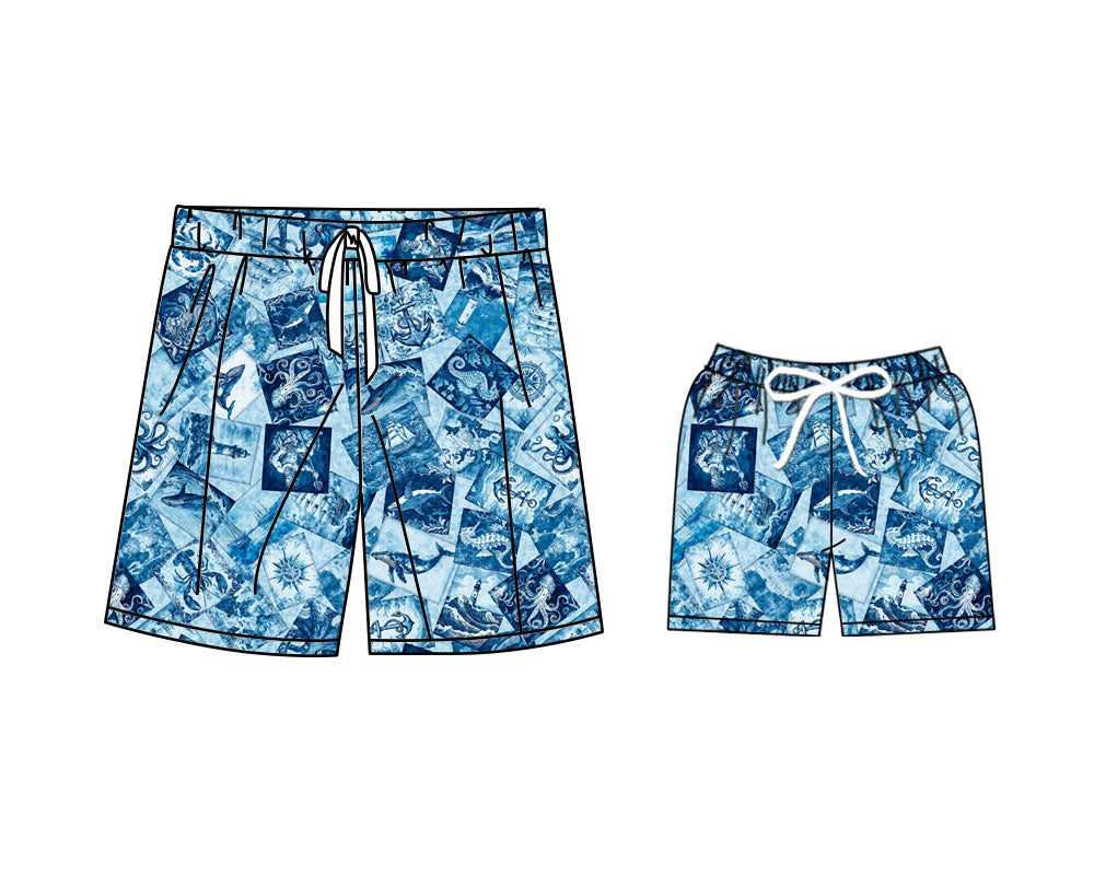 25.11.8 custom each style moq 5 eta 6-8 week Sibling Sister baby kids clothes summer shorts and adult shorts match design