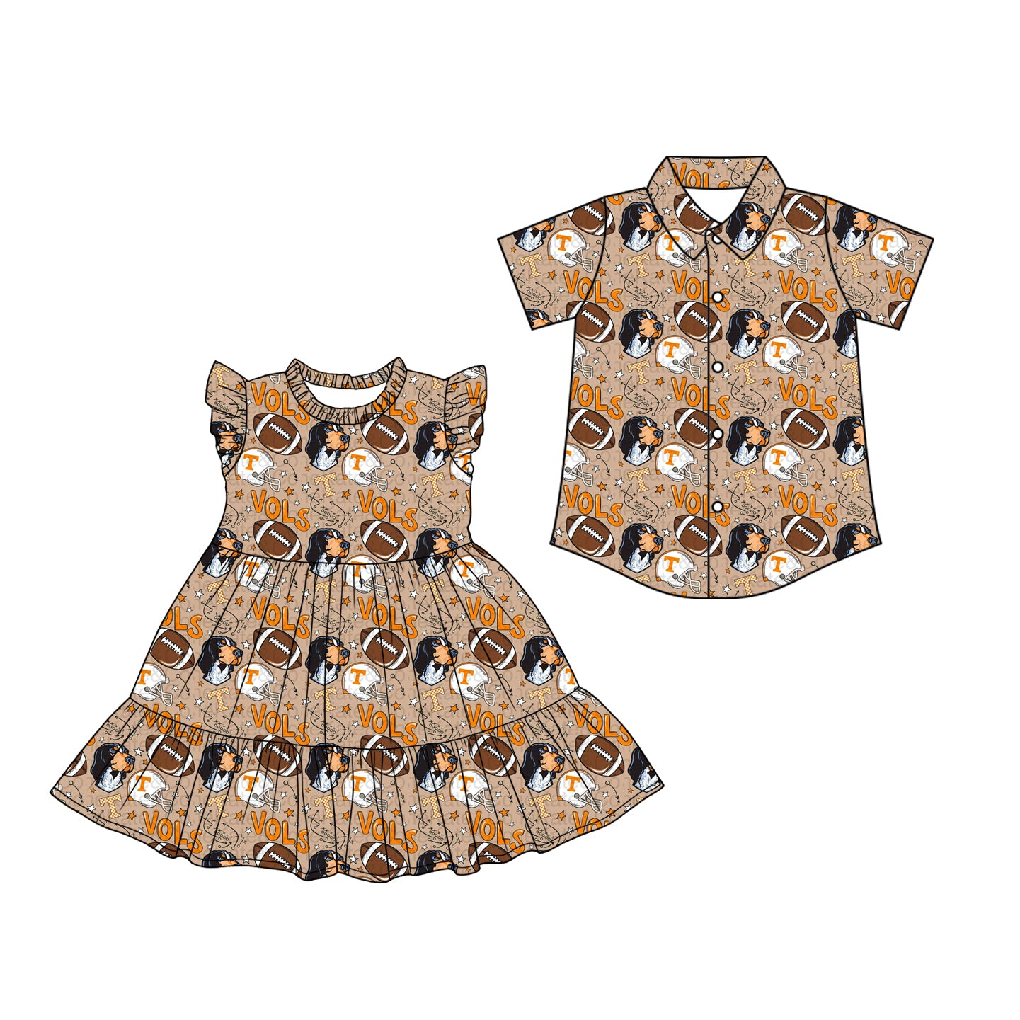 26.1.17 custom each style moq 5 eta 6-8week Sibling Sister team baby button short sleeve top and dress match design
