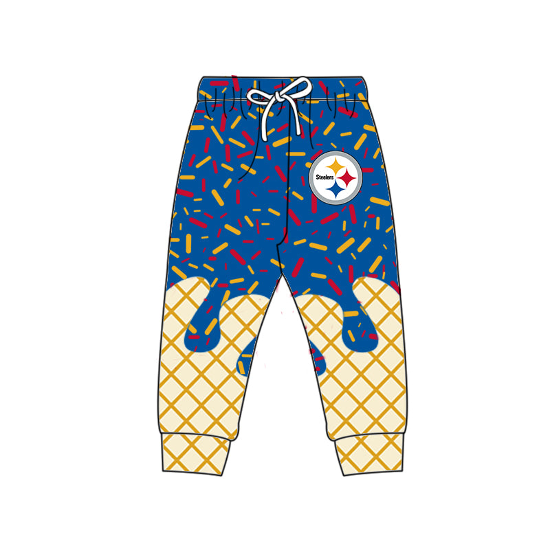 Custom summer teams baby girls clothes team blue hooded long sleeve tops and short sleeve top and dress and pants and shorts-25.6.18