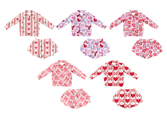 25.10.17 custom each style moq 5 eta 6-8week Sibling Sisters love bow baby girl long sleeve skirts sets 5 match family design