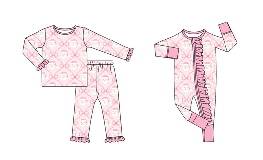 25.7.23 custom each style moq 5eta 4-6week Sibling Sister Christmas bow baby girl long sleeve pants sets and rompers match family design