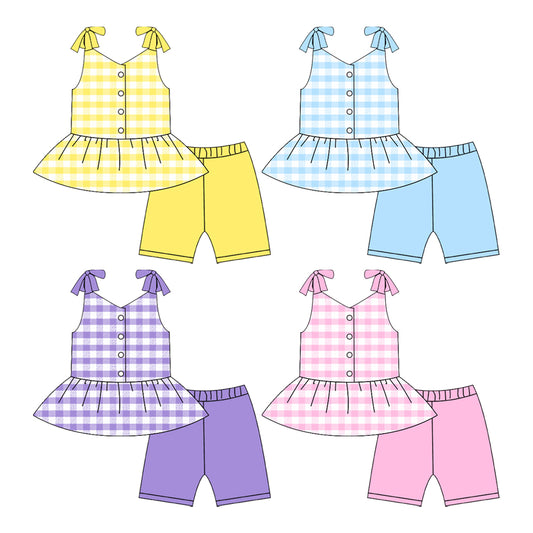 25.10.18 custom each style moq 5 eta 6-8week Sibling Sister baby short sleeve shorts sets 4 match design