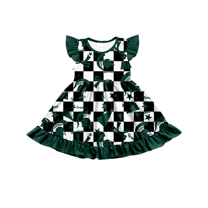 Custom moq 5 mix size milk silk summer teams baby girls clothes team bow green sleeveless skirts sets and dress 1 and dress 2 and dress 3-25.6.30