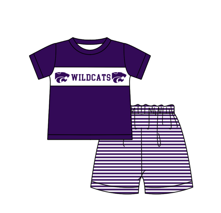Custom moq 5 mix size milk silk summer teams baby girl boys clothes Dark purple short sleeve shorts sets 2  and dress and rompers 2 series