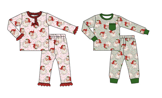 25.8.26 custom each style moq 5 eta 4-6week Sibling Sisters Christmas baby girl long sleeve pants sets 2