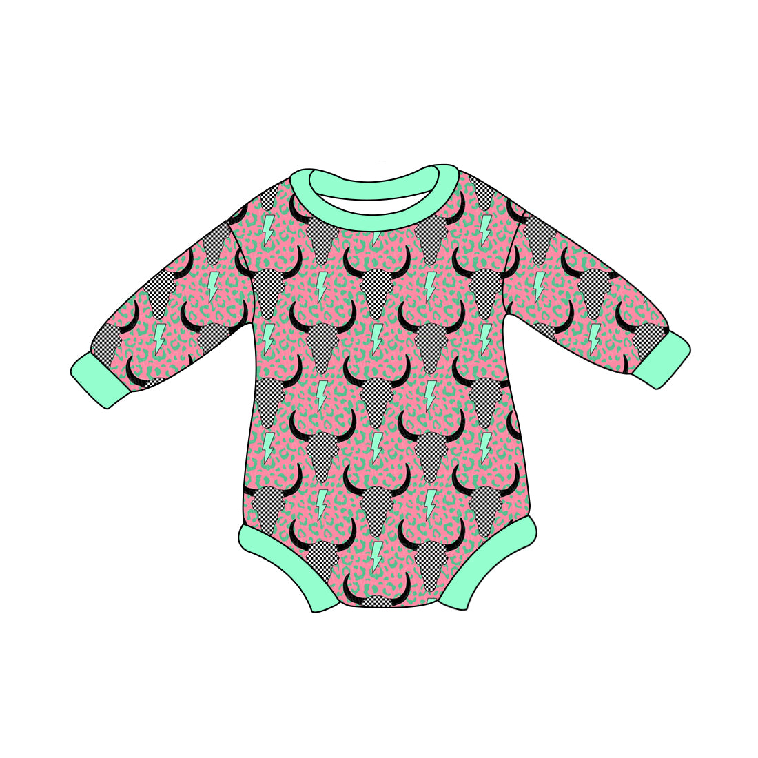 8.3 custom each style moq 5 eta 4-6week Sibling Sister baby boys clothes cow head lightning long sleeve top and long sleeve romper match family design