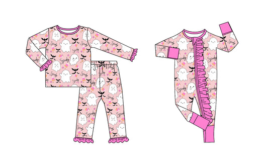 25.7.24 custom each style moq 5eta 4-6week Sibling Sister ghost baby girl long sleeve pants sets and rompers match family design