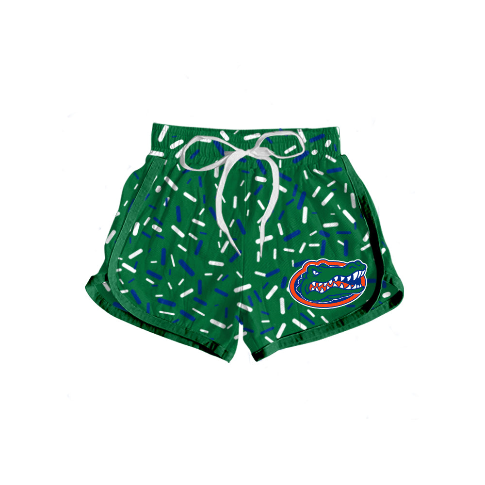 Custom summer teams baby girls clothes team green hooded long sleeve tops and dress and skirts and shorts 1 and shorts 2-25.5.8