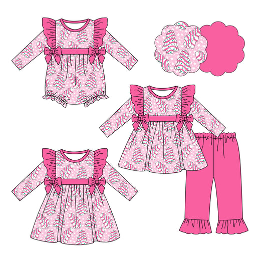 25.6.23 custom each style moq 5eta 4-6week Sibling Sisters Christmas baby girl long sleeve pants sets and dress and rompers match family design