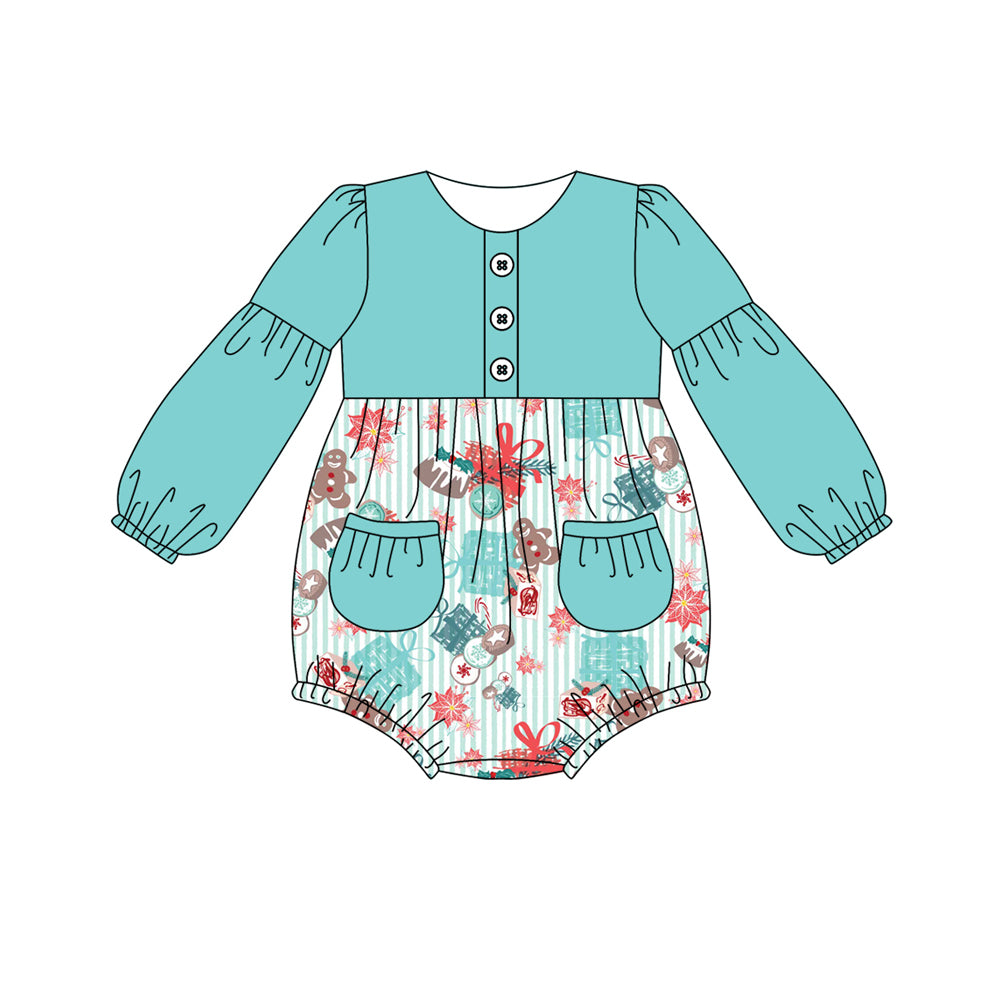 7.22 custom each style moq 5eta 4-6week Sibling Sister Christmas teal baby girls sets and dress and rompers match family design