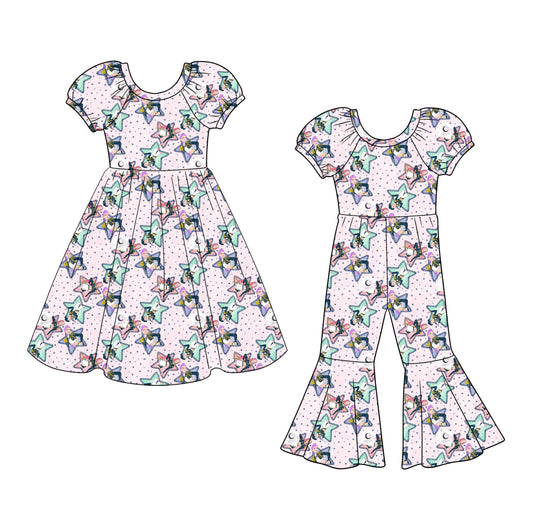 25.12.16 custom each style moq 5 eta 6-8week Sibling Sister baby short sleeve dress and jumpsuit match design